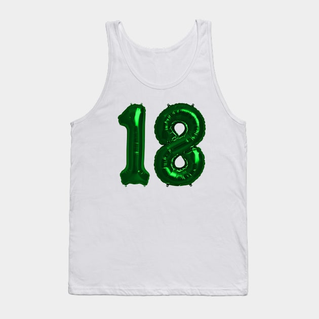 Bright Green 18th Birthday Metallic Helium Balloons Numbers Tank Top by podartist